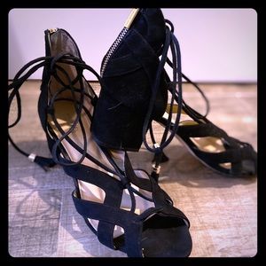 MICHAEL KORS black Lace up, Strappy chunky heel